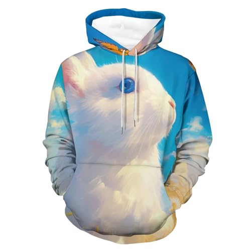 Sweat à capuche lapin papillon fleuri fini les looks ternes en taille S