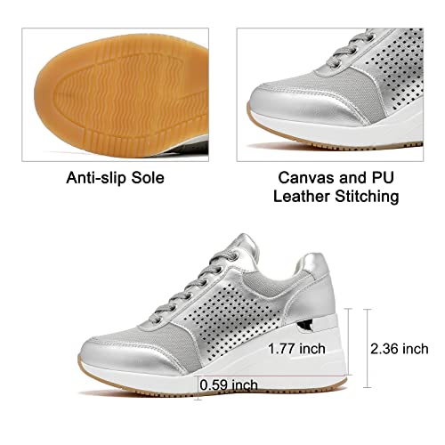 Image of Cestfini Wedge Sneakers for Women - Wedge Tennis Shoes Non-Slip Women Fashion Sneakers