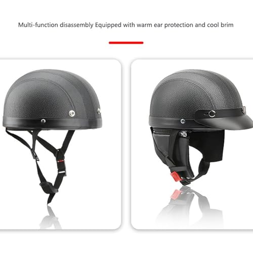 Casque moto rétro jet avec cache-oreilles pour scooter - 7