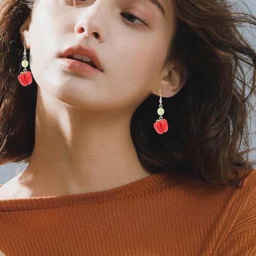 Breloques piment rouge légères en résine pour fabriquer des boucles d'oreilles sans douleur - 5