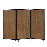 パーテーション 間仕切り 3連 折りたたみ ついたて 衝立 オフィス おしゃれ 幅2700×高さ1800mm キャスター付き ウォールナット ブラック NF-GL3-1827M LOOKIT 【法人専用】