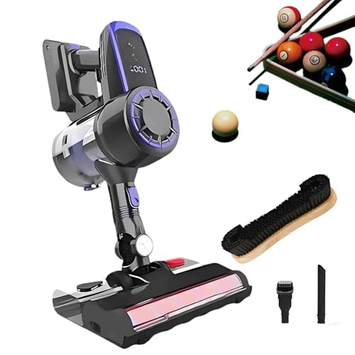 Aspiradora inalámbrica de mesa de billar, motor sin escobillas de 240 W, succión de 22 kPa, pantalla táctil LCD, batería desmontable, luz LED para mantenimiento de mesa de billar