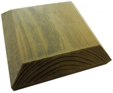 100mm Square Green Treated Wood Decking Fence Post Cap for 3" (75mm) posts