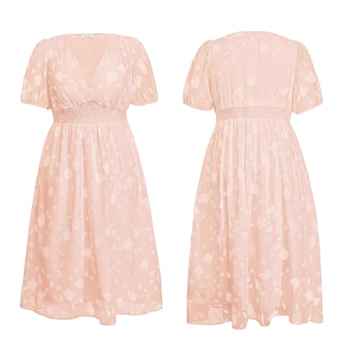 Image of Women Plus Size Summer Dress - Easter Spring Floral Wedding Guest Maxi Long Dress