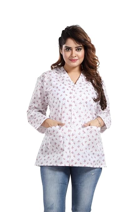 Summer Coat for Women, Cotton, Floral Pattern, Long Sleeve, Lightweight, Casual Style, Design May Vary (Assorated Print)