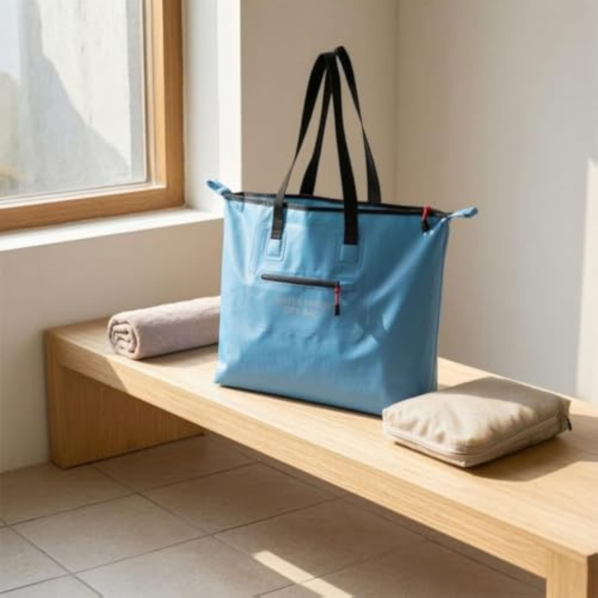 Waterproof Tote Bag with Zipper Pocket, Quick-Drying