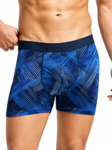 Image of TECHNOSPORT Men's Colorblock Trunks Underwear with ElastoLITE 4 Way Stretch Lightweight Breathable Moisture Wicking Soft Anti Odour Anti Microbial Comfort Fit Boxer Briefs Innerwear for Men