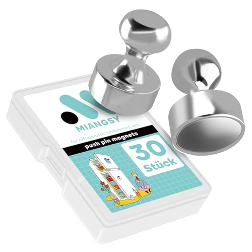 Magnete Stark, Miangsy 30 Stück Magnete für Magnettafel, Neodym Magnete Extra Stark, Magnete Kühlschrank, Whiteboard Magnete, Kegelmagnete für Haus, Büro...