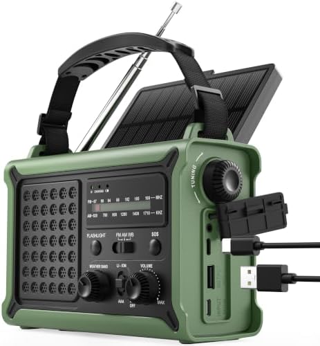 ROCAM Emergency Radio 12000mAh Battery Hand Crank Radio, AM/FM/NO...