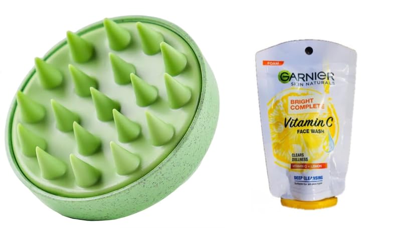 Hair Scalp Massager Brush | Super Soft Bristles | Exfoliating | Silicone Massage Brush with Nubs | Green | Round Shape for Deep Cleansing & Stimulating Scalp | Wrapped in Cloth Pouch (B0DGQPZLVN) Amazon Price History, Amazon Price Tracker