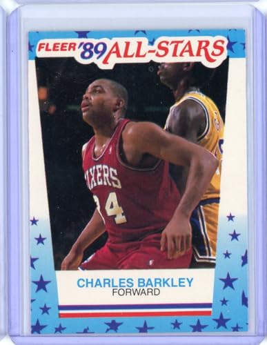 Vintage 1989 Fleer Sticker Charles Barkley 4 Basketball Card