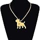YAYAKO Edelstahl Golden Retriever Hundehalskette Kette Anhänger 18K Gold Halskette Hund Geschenke für Hundeliebhaber Frauen Mädchen (Bullterrier Halskette Vergoldet)