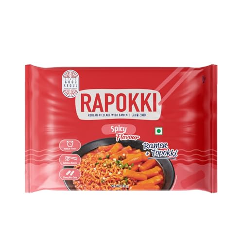 Good Seoul Rapokki Spicy • K-Food Korean Ricecake with Ramen • Ramen + Topokki, 4.66 oz ℮ 132 g
