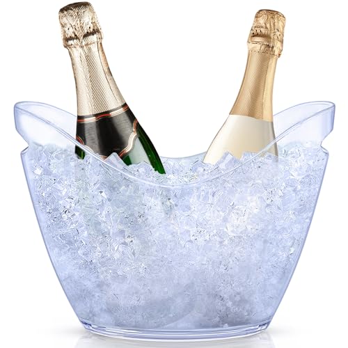 Soorker 3-Pcs Ice Bucket - 4-Liter Food-Grade Clear Acrylic Champagne Bucket With Easy-To-Carry Handles cover