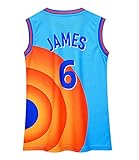 Kids Space Movie Basketball Jersey for Kids Basketball Superstar No.6 Tshirt Fashion Sport Tank Tops Quick Dry Basketball Cartoon Movie Jersey Novelty Sportwear Tops Tee for Boys Halloween Costume #6