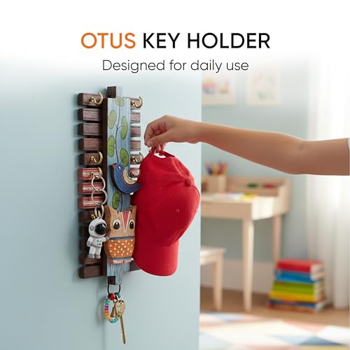 Image of AAKRITI ART CREATIONS Key Holder, Handcrafted Warli Design Key Hanger | Rustic Rose Wood Wall Organizer with 6 Hooks | New Home Gifts | Multifunctional Entryway Decor Item