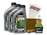 Cyclemax Full Synthetic Tune Up Kit with Spark Plugs compatible with 1999-2002 Kawasaki BAYOU 220
