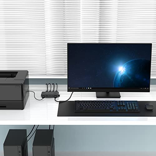 KVM Switcher Selector,Dacimora USB Switch,Share 1 HD Monitor Keyboard Mouse Printer Between 2 PCS,Support 4k@60hz,with 2 USB Cable 2 HDMI Cable and Slideway