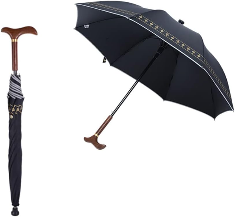 Walking Cane Umbrella, 2-in-1 Windproof Walking Sticks Crutch Umbrella, Portable - Lightweight Umbrella Cane, Men and Women Support Stability Aid,Blue,83cm/33inch