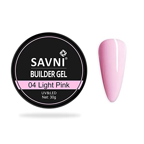 Savni Builder Gel Soft Gel UV/LED for Nail Extension Nail Art Manicure Set 30g (Light Pink)
