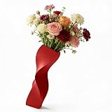 Vaso Wibble Astratto,Vaso Scultoreo Astratto Moderno,Design a Spirale per Fiori Freschi o Secchi,Arredo Casa, Scrivania, Ufficio o Mensola,vasi interni,Oggetti/complementi d’arredo (Red)