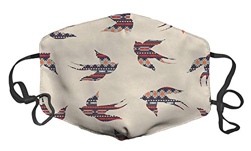 Preisvergleich Produktbild Ethnisch mit Schwalben Benutzerdefinierte Mundmaske Anti-Staub-Gesichtsmaske Verstellbare Schnalle Gesichtsmaske Weiß
