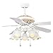 Deckenventilatoren mit Beleuchtung Retro weiße LED beleuchtet Leuchter-Ventilator-einfaches Wohnzimmer-Schlafzimmer-Decken-Leuchter-Ventilator-Licht Hauptbeleuchtung (Größe : 42 inches)