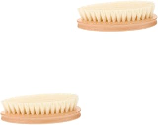 VALICLUD 2piezas Cepillo De Lavandería Multifuncional Haya Cerdas Suaves para Limpieza De Ropa y Zapatillas Herramienta Portátil De Limpieza Color Amarillo