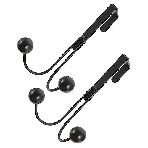 VILLFUL 2pcs Double Hook Black Coat Mounted Clothes Hanger Over Door Hook Black Coat Mount Coat Rack Organizers Over Door Hanger Door Towel Hook Pant Overdoor Locker Hooks Plastic Beads