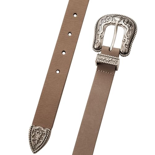 Image of Lucky Brand Women's Western Leather Belt | Classic | Fashion | Vintage | Buffalo Leather | Western-Inspired
