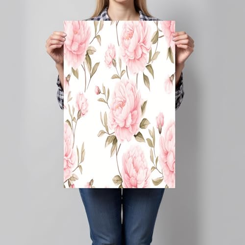 Tableau moderne salon pivoine rose 60x90cm pour décoration chambre