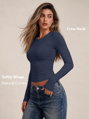Image of Trendy Queen Womens Long Sleeve T Shirts Fall Fashion Basic Y2K Tops 2026
