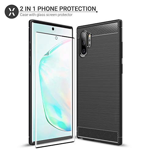 Olixar Case With Screen Protector For Samsung Galaxy Note 10 Plus, Stylish 2 In 1 Protection - Defend Your Phone & Screen From Drops, Shocks And Scratches Sentinel - Black #TOP2