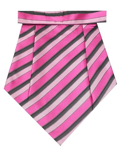 Image of TIE STUDIO Mens Pink Strips Cravat | pack of 1 | Size -12 x 9 inches | tweed fabric | Microfiber | Superior finishing | Packaging - White box |