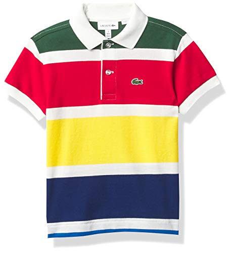 ラコステ] Boys マルチボーダーストライプポロシャツ オフ