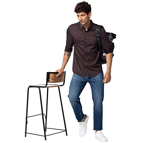 Image of Spykar Men's Slim Fit N /A Full Sleeve Printed Casual Shirts