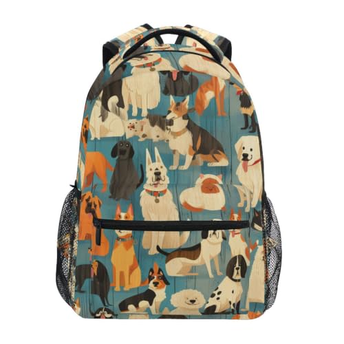 Sac à dos scolaire au motif chien mignon pour le collège et les sorties de vos enfants