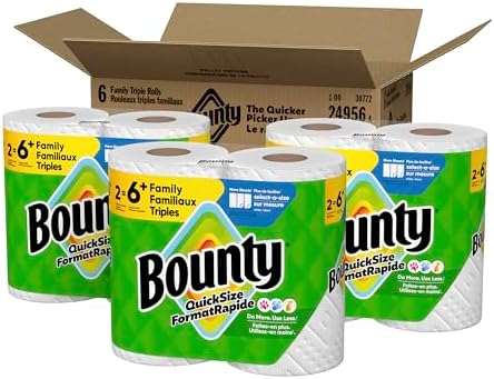 Bounty Paper Towels Quick Size, White, 6 Family Triple Rolls = 20+ Regular Rolls — view 13
