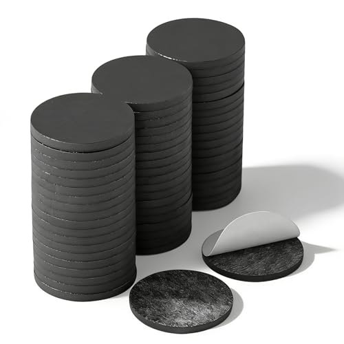 Image of Towjug Sticky Round Magnetic Dots for Crafts, 60 Adhesive Magnets (0.8 inchx0.08 inch) Anisotropy Magnet Peel and Stick for Office Supplies