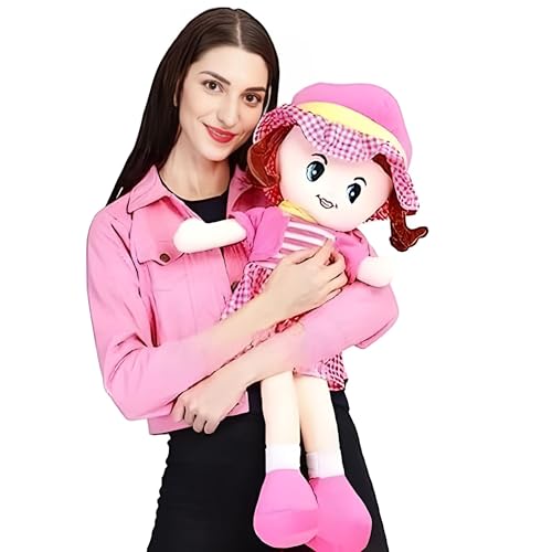 Image of Fun4you Assorted Winkey Soft Doll for Kids (100 cm) Cute Plush Toy for Girls & Boys | Large Cuddly Companion, Adorable Soft Stuffed Toy Doll for Girls, Big Size Birthday Gift for Toddlers (Pink)