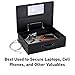 SentrySafe Black Electronic Security Lock Box with Steel Tether Cable, Safes for Home or Office can Secure Phones, Laptops, or Other Valuables, 0.5 Cubic Feet, PL048E