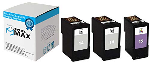SuppliesMAX Remanufactured Replacement for Lexmark X2600/X2650/X2670/Z2300/Z2320 Inkjet Combo Pack (2-Black/1-Color) (NO. 14A/NO. 15A) (18C2080E_2PK/18C2100E_1PKMP)