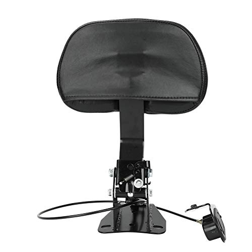 Black Adjustable Driver Backrest Kit, Back rest Pad w/Heavy Duty Mount for HarleyTouring Road King Electra Glide CVO 2009-2019