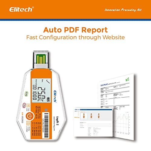 Image of Elitech Temperature Data Logger Single Use Temperature Recorder PDF Report USB Temperature Logger 16000 Points WHO PQS Listed LogEt1-5Pack