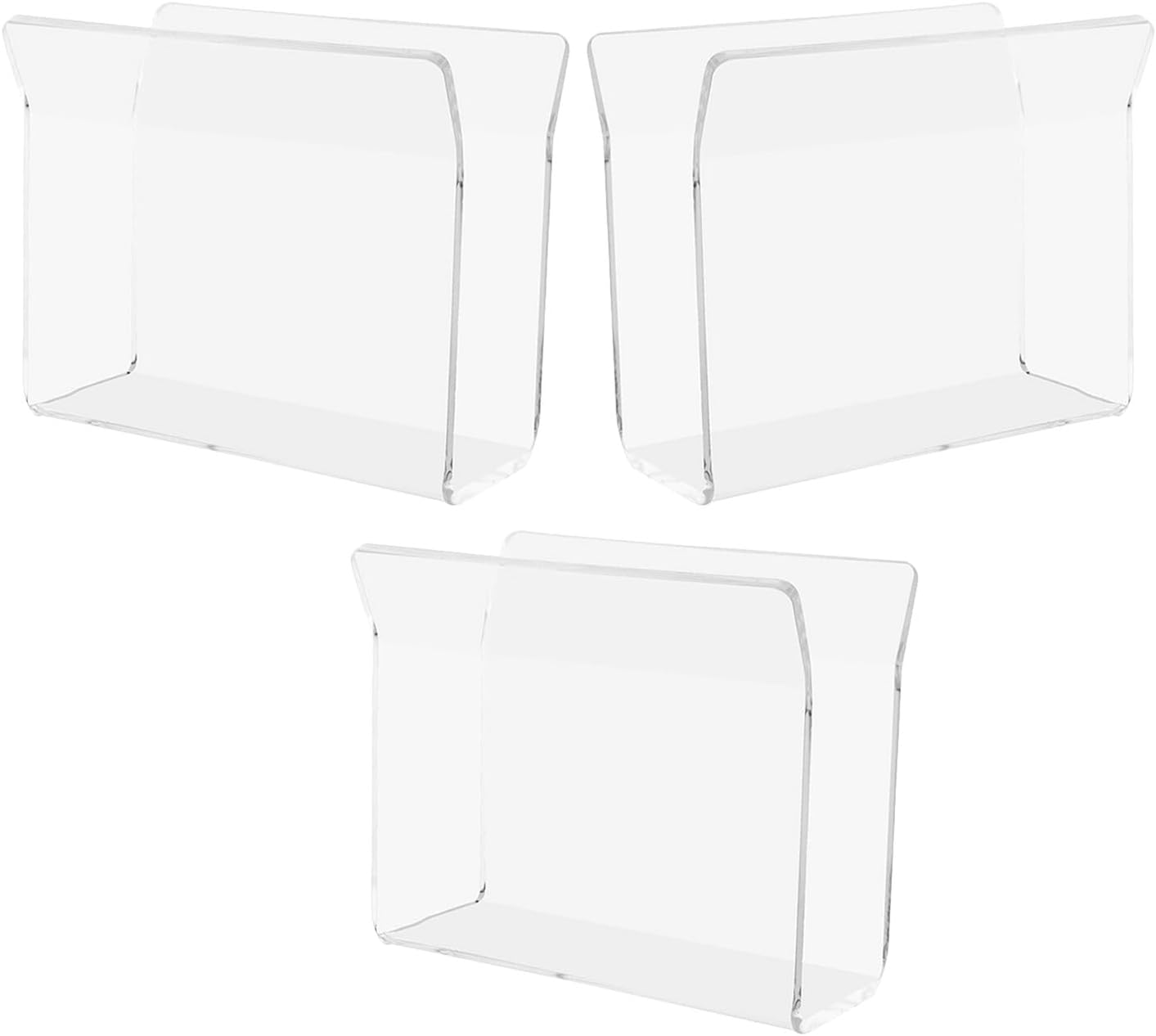 VICASKY 3pcs Acrylic Napkin Holder Tissue Dispenser and Paper Serviette Holder for Kitchen Countertop, Bathroom, Dining Table, Desktop Tissue Box Organizer