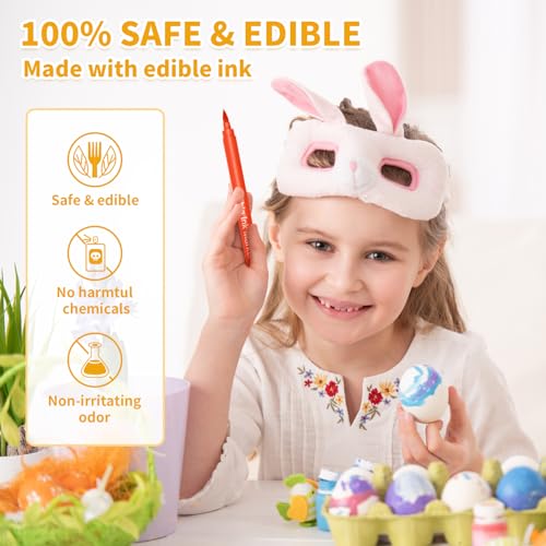 image for Jewem (Upgrade) Edible Markers for Cookie Decorating,10Pcs Food Colori