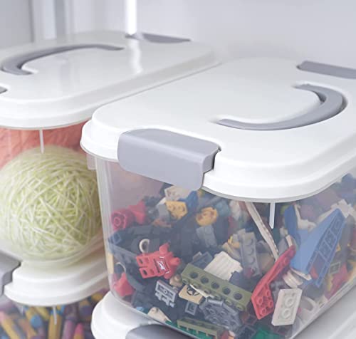 Zhenfan 5.5 Quart Clear Storage Latch Box/Bin With Lids, 5 Liter Plastic Organize Bins With Handle, 6-Pack #TOP3