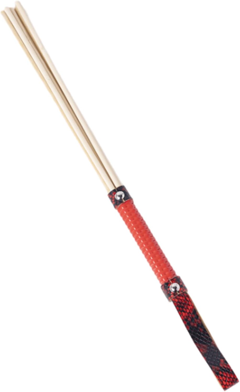 BDSM Wooden Spanking Paddle 40cm/15.7in Bondage Whip for Sex Play Leather Handle Flogger Bondage Discipline for Adult Bedroom (Red)