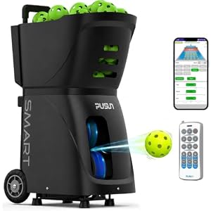 Pickleball Machine with Invertible Hopper,PP-Smart,80+ Ball Capacity, Lightweight 32.6 lb Portable Design, Smart App Control, 28 Landing Points, 10 Drills & ±6 Spin for Mobile Player
