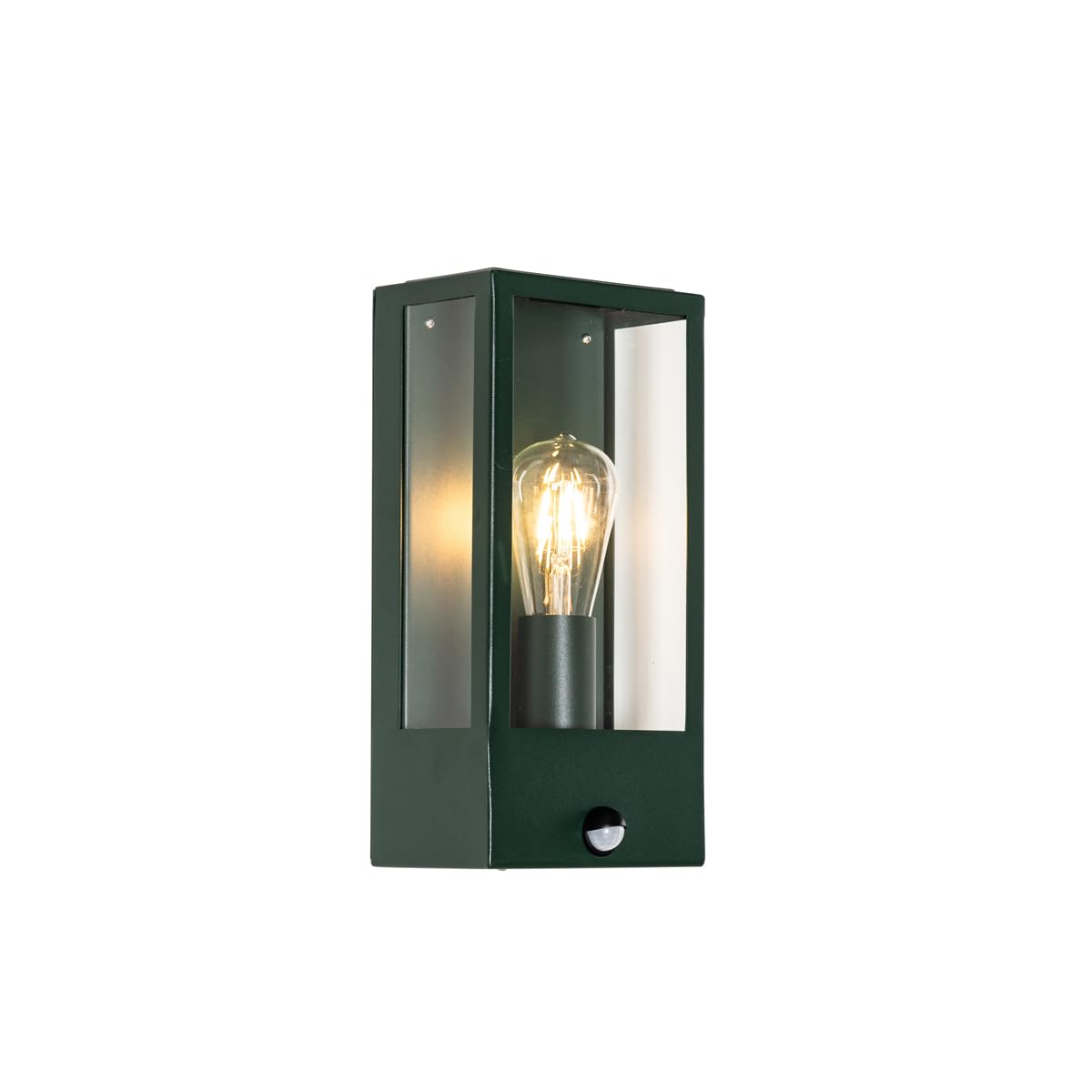Qazqa Industrial Outdoor wall lamp with Motion Sensor, wall Light for Garden - Rotterdam - Green, max. 60W, e27, 16cm, IP44, Rectangle